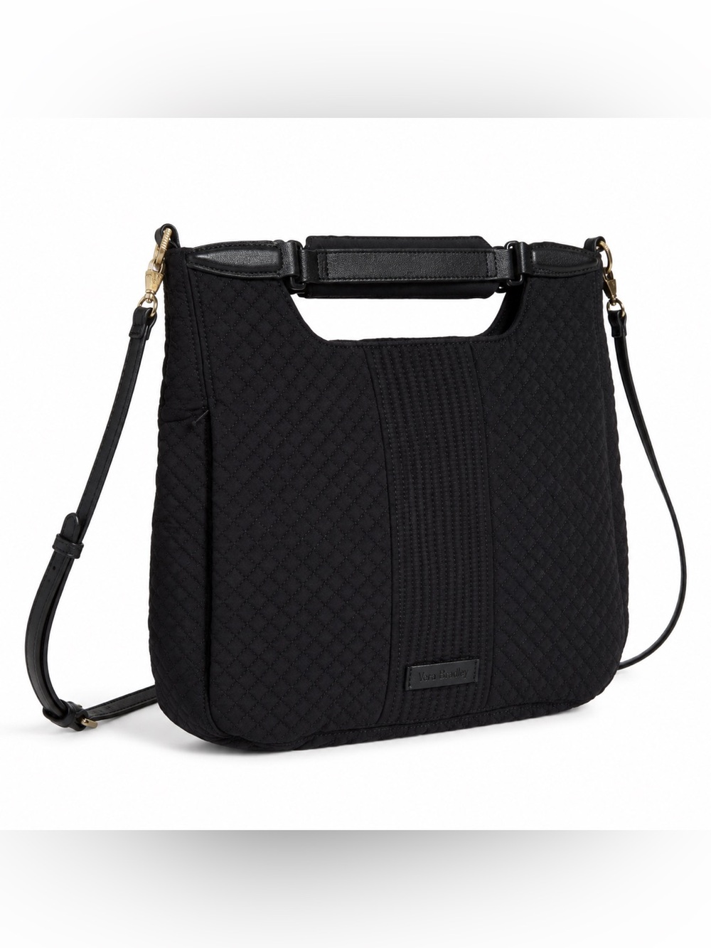 Vera Bradley Change It Up Black Quilted Convertible Crossbody Tote Bag
